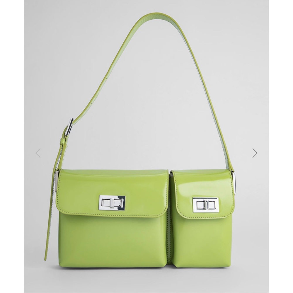 BY FAR BILLY LIME GREEN SEMI PATENT LEATHER